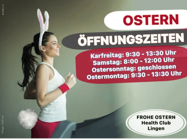 Wir haben Ostern folgende Tage geöffnet und wünschen Euch erholsame Feiertage 🌼🌞 #ostern #healthclublingen